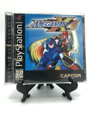 Mega Man X4 Sony Playstation 1 1997 Complete Black Label Ps1 Vintage