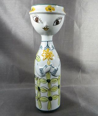 Vtg Italian Porcelain Lady Vase Hand Painted Italy Zanolli Art Pottery Style Mcm