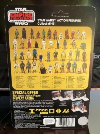 Vintage Star Wars Kenner ESB Luke Skywalker Bespin UNPUNCHED 45 Card Back 2