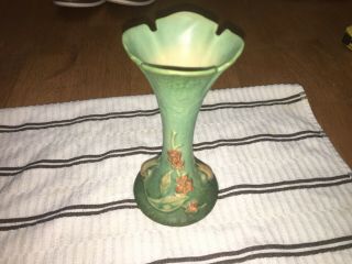 Vintage Roseville Art Pottery Bittersweet 7 1/4 Inch Bud Vase 879 - 7