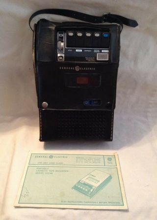 Vintage Ge General Electric Portable Tape Cassette Recorder Player Model 3 - 5140a