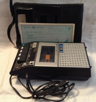 Vintage GE General Electric Portable Tape Cassette Recorder Player Model 3 - 5140A 2