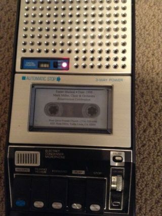 Vintage GE General Electric Portable Tape Cassette Recorder Player Model 3 - 5140A 4