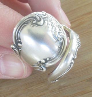 Vintage Handmade Sterling Silver Spoon Ring Sz 8.  5 12 - F7404