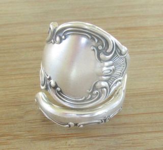Vintage Handmade Sterling Silver Spoon Ring Sz 8.  5 12 - F7404 2