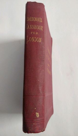 1898 Baedeker LONDON And Its ENVIRONS Travel Book 3 MAPS & 20 PLANS Vintage 2