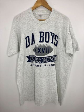 Dallas Cowboys Football Vintage 1993 Bowl ‘da Boys’ Grey T - Shirt Size Xl