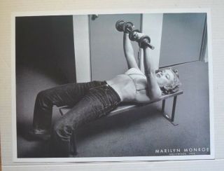 Marilyn Monroe Vintage Print Lifting Weights 18x24 Iconic Poster B&w