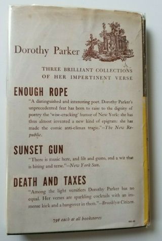 Vintage DOROTHY PARKER Enough Rope HC DJ 1940 3