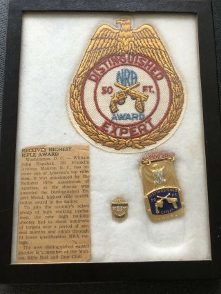 Pre Wwii 1940 - 41 Nra Distinguished Expert Tri - Color Enamel Medal & Patch Award
