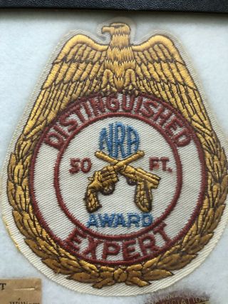 Pre WWII 1940 - 41 NRA Distinguished Expert Tri - Color enamel medal & Patch award 3