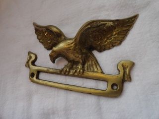 Vintage 5 " Solid Brass Eagle Name Plate 716 E