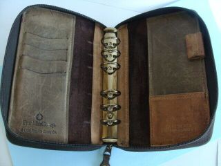 Vintage - 1996 Pocket 1 " Rings Brown Leather Franklin Covey Planner/binder Zip