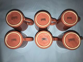 Vtg Set of 6 Corning Ware Corelle Coral Pink Salmon Coffee Cups Mugs USA 4