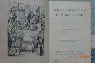 1928 : ALICE ' S ADVENTURES in WONDERLAND by LEWIS CARROLL - 42 Illusts J TENNIEL 2