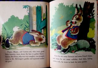 TALE OF PETER RABBIT Vintage 1950’s Children ' s Little Golden Book 1st Edition 3