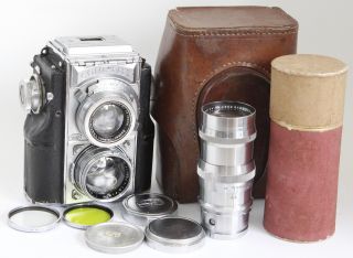Contaflex Zeiss Sonnar 5cm 50/1.  5 1,  5,  135mm F4 Lenses Tlr Camera Medium Format