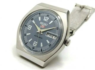 Seiko 5 Automatic Men,  Steel Plated Vintage Gray Dial Made Japan Watch Run Order