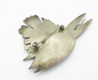 925 Silver - Vintage Amethyst Two Tone Road Runner Bird Face Brooch Pin - BP2994 3