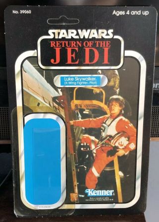 Vintage Kenner Star Wars Rotj Luke Skywalker X Wing Pilot Unpunched 77 Card Back