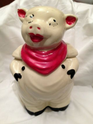 Vintage Shawnee " Smiley Pig " Cookie Jar - 1940 