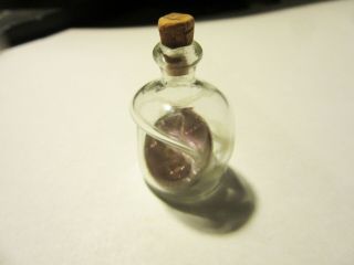 Vintage 1940 “penny In A Bottle” Lincoln Cent In Glass Bottle With Cork