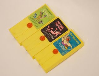 3 Vintage Fisher Price Movie Viewer Cartridges Bambi The Rescuers Pink Panther