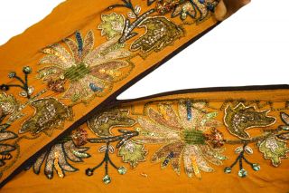 Vintage Trim Indian Ribbon Saree Border Embroidered Trim Sari Trim By 1yd St2027