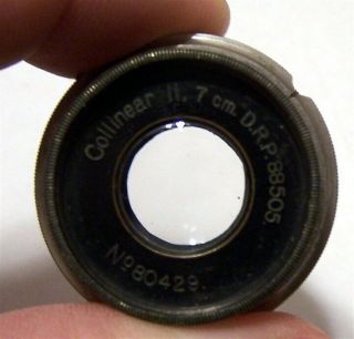 VOIGHTLANDER & SOHN BRAUNSCHWEIG Collinear II 7cm Brass Lens D.  R.  P.  88505 2