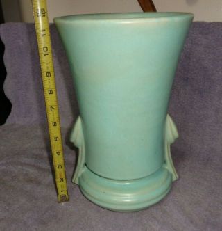 Unusual Vintage Roseville,  Mccoy,  Weller,  Large 11.  5 " Matte Green Floor Vase Urn