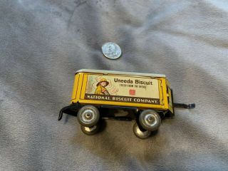 Vintage National Biscuit Company Uneeda Bread Advertising Tin Toy Train Car