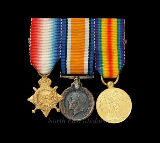 Vintage Ww1 1914 - 15 Star Trio Mounted Miniature Medal Set