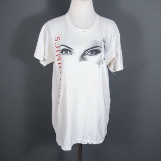 Vintage Concert T - Shirt Eurythmics Revenge Tour 1986 1987 White Short Sleeve M/l
