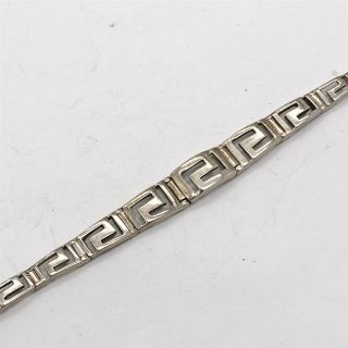 Vintage Solid Silver Sterling Greek Key Modernist Ladies Bangle Bracelet