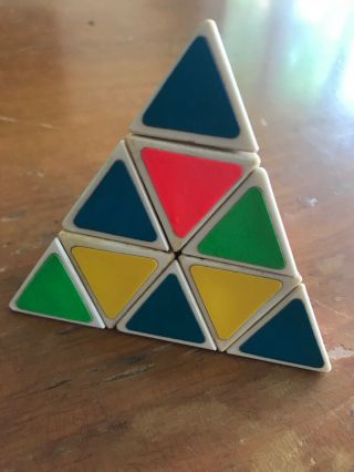 Vintage Tomy 1981 Pyraminx Pyramid Triangle Puzzle Toy Rubik 