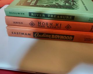 3 VTG CADMUS BOOKS for Children - Indian Boyhood,  River Treasure,  & Hosh - Ki 2