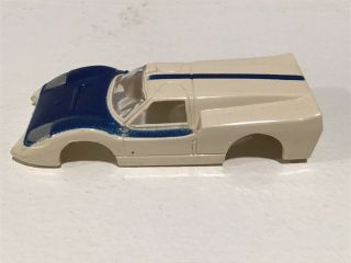 Vintage Aurora Tjet Ford J Car Slotcar,  (body Only) White W/ Blue 1382 Ex Cond