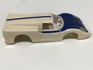 Vintage Aurora TJet Ford J Car SlotCar,  (Body Only) White W/ Blue 1382 Ex Cond 2