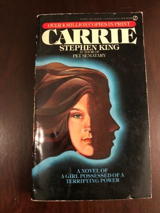 Carrie By Stephen King (1975,  Paperback) 52nd Printing - First Signet Printing