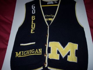 Vintage Michigan Wolverine Belle Pointe Sweater Vest Xl
