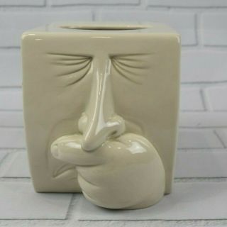 Vintage Fitz & Floyd Sneezing Man Ceramic Tissue Holder