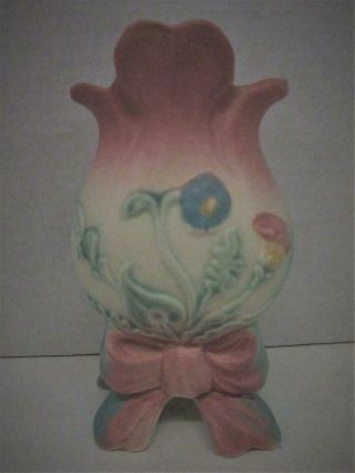 Vintage Hull Pottery Bow Knot Flower Vase B - 2 - 5” Pastel Pink & Blue Usa Perfect