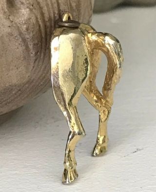 Vtg 40s Gold Tone Horse Mule Arse Ass Pony Equestrian Necklace Charm Pendant