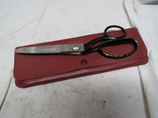 Vintage 1940s Wiss Pinking Shears Scissors Leather Case