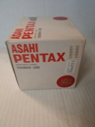 Vintage Asahi Takumar 35mm F3.  5 For Pentax.