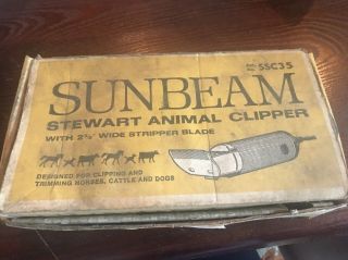 Vintage Sunbeam Stewart All Animal Fur Hair Clipper Trimmer Set Kit Ssc35