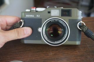 Voigtlander Bessa R2 Olive Green Camera With 75mm Heliar Immaculate 2