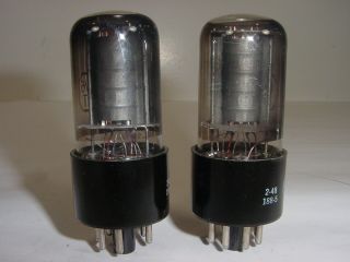 2 Vintage NOS GE 6V6GT 6V6 Smoked Glass Grey Plate Matched Amplifier Tube Pair 2