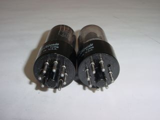 2 Vintage NOS GE 6V6GT 6V6 Smoked Glass Grey Plate Matched Amplifier Tube Pair 8