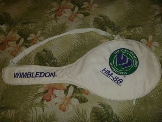 Vintage Wimbledon Tennis Racket Bag Cover Shoulder Strap Hm - 88 The Championships